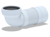 Удлинитель гибкий для унитаза угол 90° выпуск 110мм К722R (310-840мм)