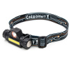 Фонарь налобный съемный 1LED+1COB АКБ 220В USB Следопыт