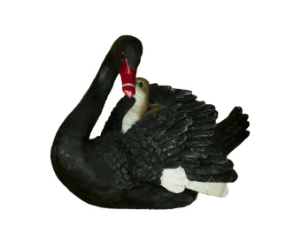 Фигура садовая Лебедь с птенцом