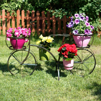 Садовый велосипед малый на 4 горшка