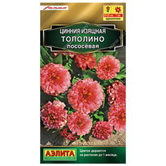 Цинния Тополино лососевая (Аэлита)