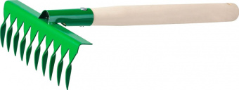 Грабельки садовые 10-зубые витые с дерев.ручкой Росток