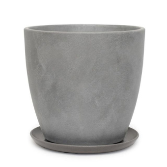 Горшок бетон Замша бутон серый 1,31л