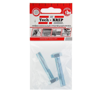 Болт с шестигранной головкой оцинк. М10х80 DIN933 (уп.2 шт) Tech-Krep