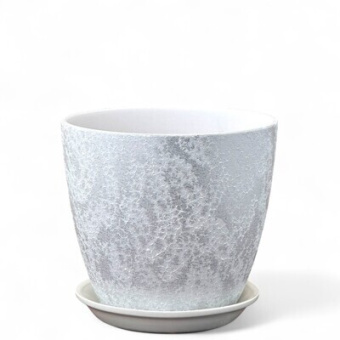 Горшок керамический Бутон шелк белый 0,9л Горшок керамический Бутон шелк белый 0,9л