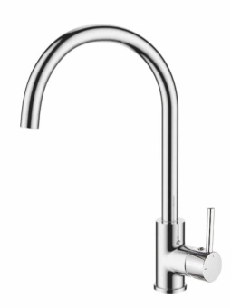 Смеситель кухня цинк высокий излив с гайкой VADOOM хром